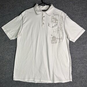 Point Zero Mens Polo‎ Shirt Size 2xl Y2k White Pocket